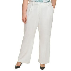 Calvin Klein Women's White High Rise Wide Leg Pants Trousers NWT